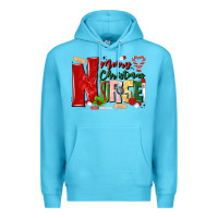 Ocean Blue merry christmas nurse Premium Hoodie - MaliasSmallBusiness