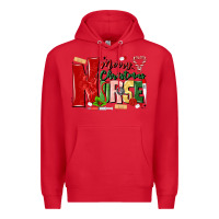 Red merry christmas nurse Premium Hoodie - MaliasSmallBusiness