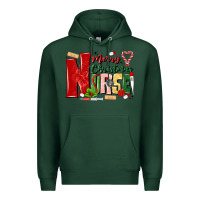 Sports Green merry christmas nurse Premium Hoodie - MaliasSmallBusiness