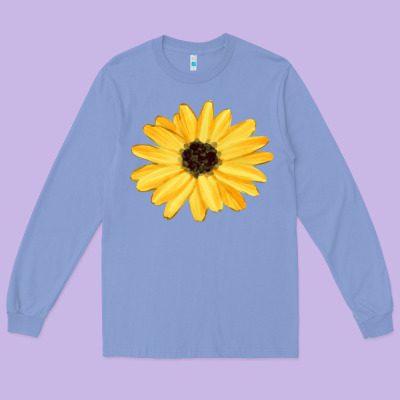 Sunflower Long Sleeve Tee Designed By Fadigitalartstudio