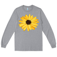 Heather Grey sunflower Long Sleeve Tee - FaDigitalArtStudio