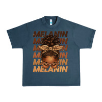 Midnight Navy melanin afro messy bun Urban Heavy Tee - texasbilliewilder