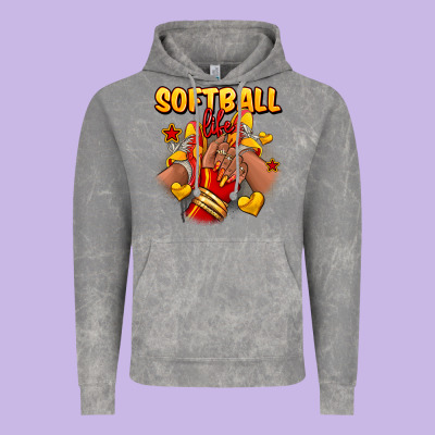 Vintage Hoodie Softball life afro girl sneakers