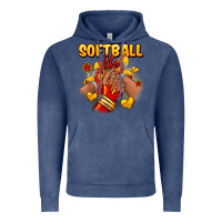Vintage Denim Softball life afro girl sneakers Vintage Hoodie - RanaPortraitStore