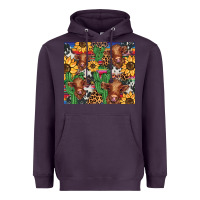 Plum western cactus sunflower highlands cow Heavyweight Hoodie - BarkalooDesign