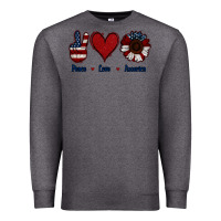 Charcoal Heather Peace Love America Premium Sweatshirt - Jasminsmagicworld