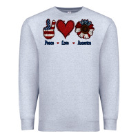 Heather Grey Peace Love America Premium Sweatshirt - Jasminsmagicworld