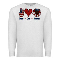 Oatmeal Heather Peace Love America Premium Sweatshirt - Jasminsmagicworld
