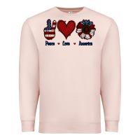 Pale Pink Peace Love America Premium Sweatshirt - Jasminsmagicworld
