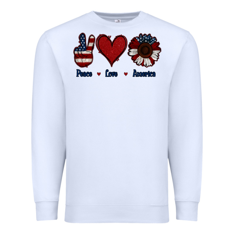 Peace Love America Premium Sweatshirt by Jasminsmagicworld | Teevron