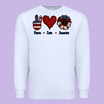 Peace Love America Premium Sweatshirt Designed By Jasminsmagicworld