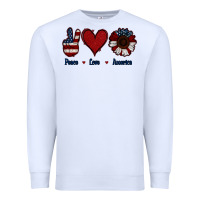 White Peace Love America Premium Sweatshirt - Jasminsmagicworld