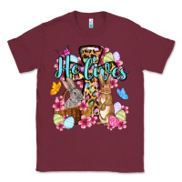 Burgundy Easter Day He lives Classic Tee - OliviaCreatesArt