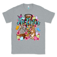 Heather Grey Easter Day He lives Classic Tee - OliviaCreatesArt