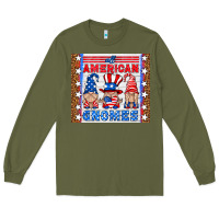 Army Green all american gnomes Long Sleeve Tee - HRA Design Shop