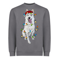 Christmas White Shepherd With Christmas Lights Heavyweight Sweatshirt | Teevron