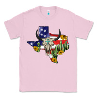 Bubblegum Pink bull skull texas map american playng Classic Tee - BarkalooDesign