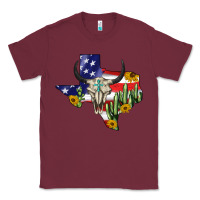 Burgundy bull skull texas map american playng Classic Tee - BarkalooDesign