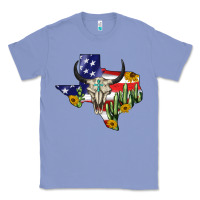 Colony Blue bull skull texas map american playng Classic Tee - BarkalooDesign