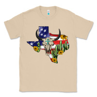 Mushroom bull skull texas map american playng Classic Tee - BarkalooDesign