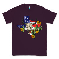 Plum bull skull texas map american playng Classic Tee - BarkalooDesign