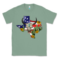 Sage bull skull texas map american playng Classic Tee - BarkalooDesign