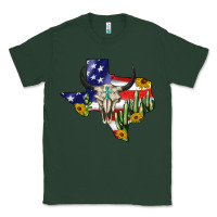 Sports Green bull skull texas map american playng Classic Tee - BarkalooDesign
