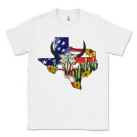 White bull skull texas map american playng Classic Tee - BarkalooDesign