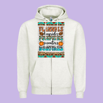 Flannels Hayrides Pumpkins Sweaters Bonfires Zipper Hoodie Designed By Artiststas