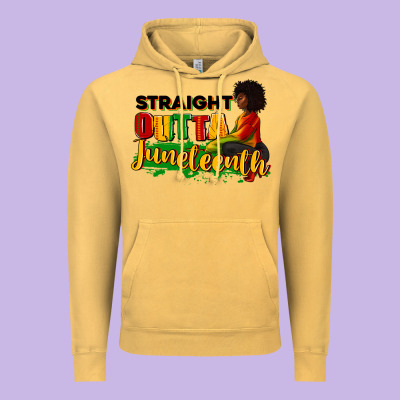 Vintage Hoodie Straight outta Juneteenth