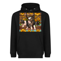 Western Cute Hampshire Pigs Heavyweight Hoodie | Teevron