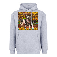 Heather Grey Western Cute Hampshire Pigs Heavyweight Hoodie - LillyAllenDesigns