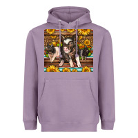 Lavender Western Cute Hampshire Pigs Heavyweight Hoodie - LillyAllenDesigns