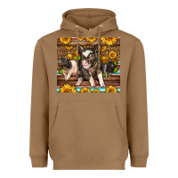 Toasted Coconut Western Cute Hampshire Pigs Heavyweight Hoodie - LillyAllenDesigns