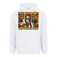 White Western Cute Hampshire Pigs Heavyweight Hoodie - LillyAllenDesigns