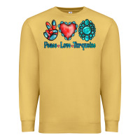 Antique Gold Peace Love Turquoise Premium Sweatshirt - Jasminsmagicworld