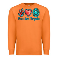 Carrot Peace Love Turquoise Premium Sweatshirt - Jasminsmagicworld
