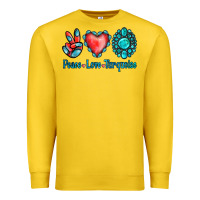 Lemon Peace Love Turquoise Premium Sweatshirt - Jasminsmagicworld