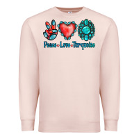 Pale Pink Peace Love Turquoise Premium Sweatshirt - Jasminsmagicworld