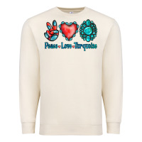Sandshell Peace Love Turquoise Premium Sweatshirt - Jasminsmagicworld