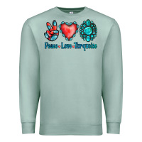 Seafoam Peace Love Turquoise Premium Sweatshirt - Jasminsmagicworld