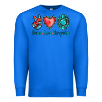 True Royal Peace Love Turquoise Premium Sweatshirt - Jasminsmagicworld