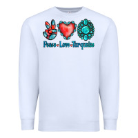 White Peace Love Turquoise Premium Sweatshirt - Jasminsmagicworld