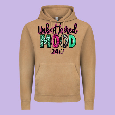 Vintage Hoodie Unbothered mood 24:7
