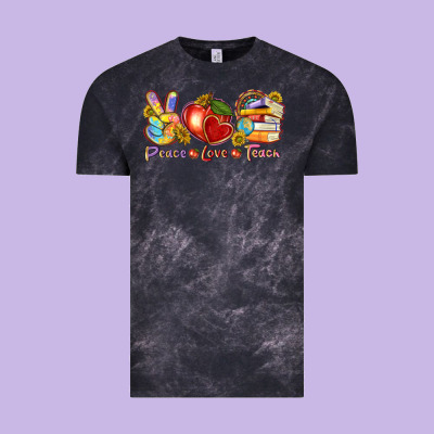 Peace Love Teach Vintage Tee Designed By Texasbilliewilder