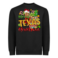 Black merry texas christmas Heavyweight Sweatshirt - Zillion Design Studio