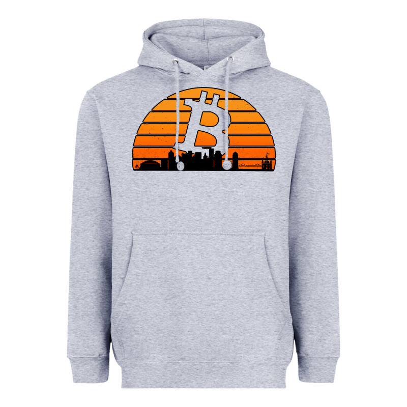Bitcoin New Orleans Retro Sunset Heavyweight Hoodie by Jasminsmagicworld | Teevron