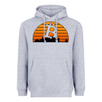 Heather Grey bitcoin new orleans retro sunset Heavyweight Hoodie - Jasminsmagicworld