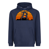 Navy bitcoin new orleans retro sunset Heavyweight Hoodie - Jasminsmagicworld