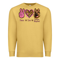 Antique Gold Peace Love German Shepherd Premium Sweatshirt - Jasminsmagicworld